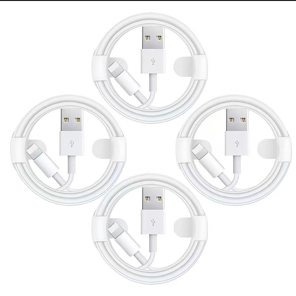 4 iPhone cables 1m 3 ft long